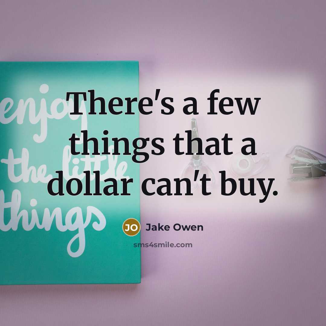 “There's a few things that a dollar can't buy.…” quote by Jake Owen