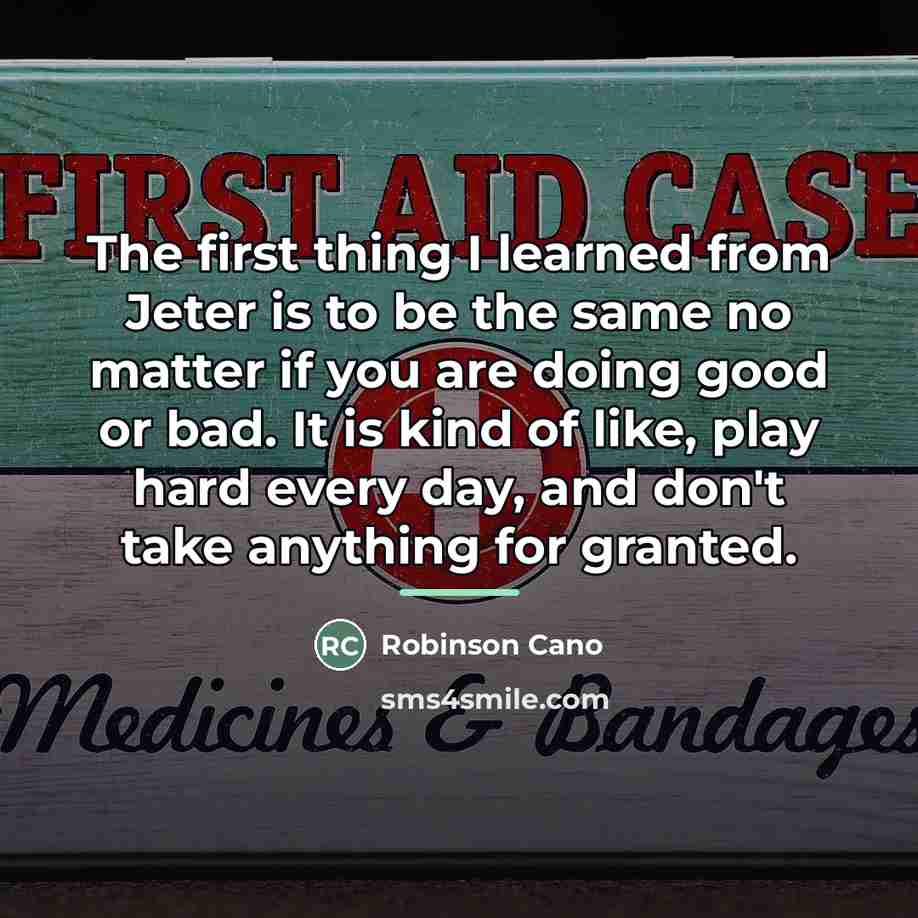 “The first thing I learned from Jeter is to be…” quote by Robinson Cano