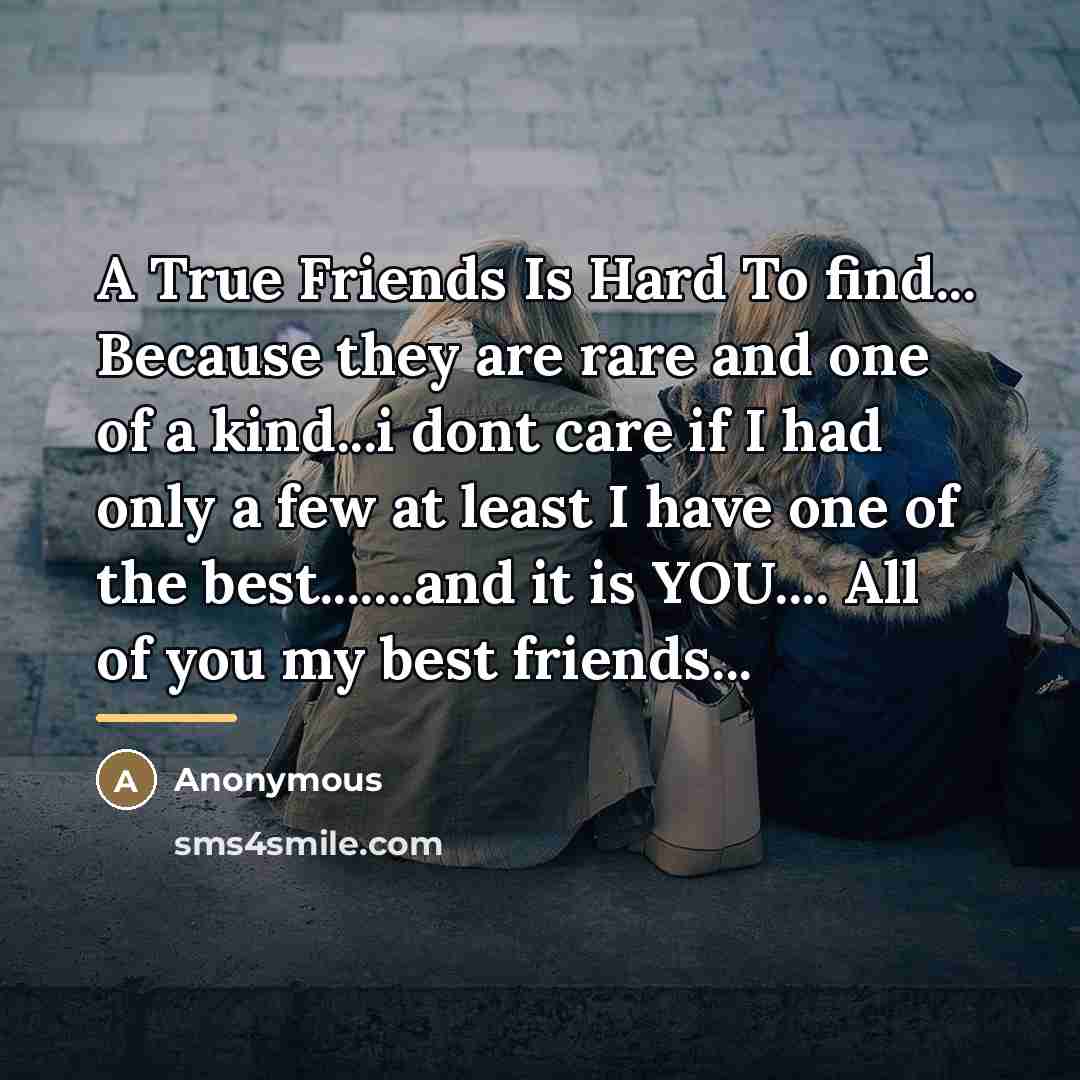“A True Friends Is Hard To find... Because they are…” quote by Anonymous