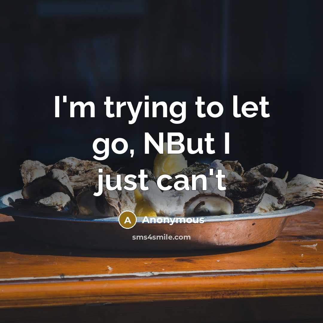 “I'm trying to let go, NBut I just can't” quote by Anonymous