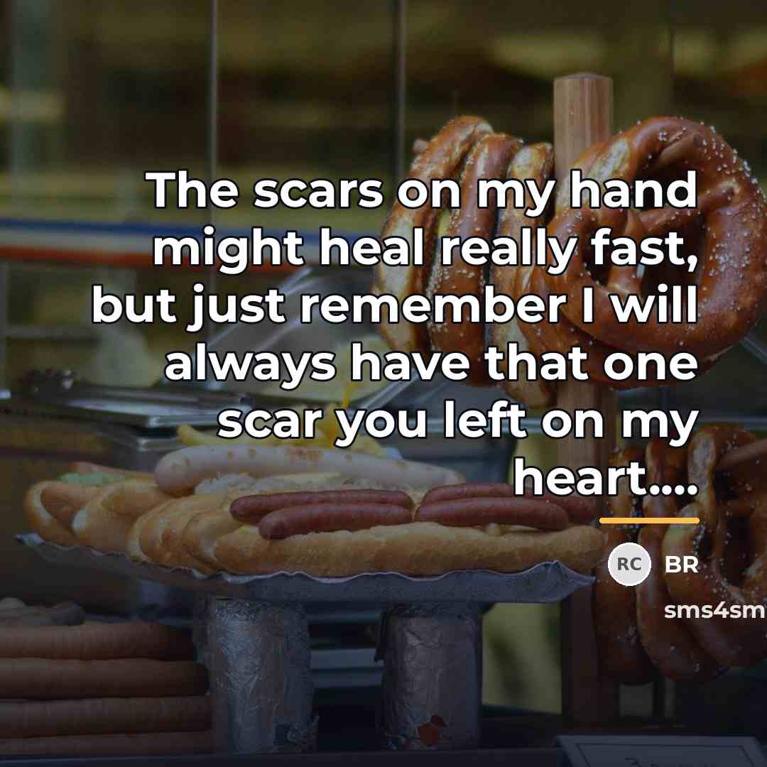 “The scars on my hand might heal really fast, but…” quote by BR