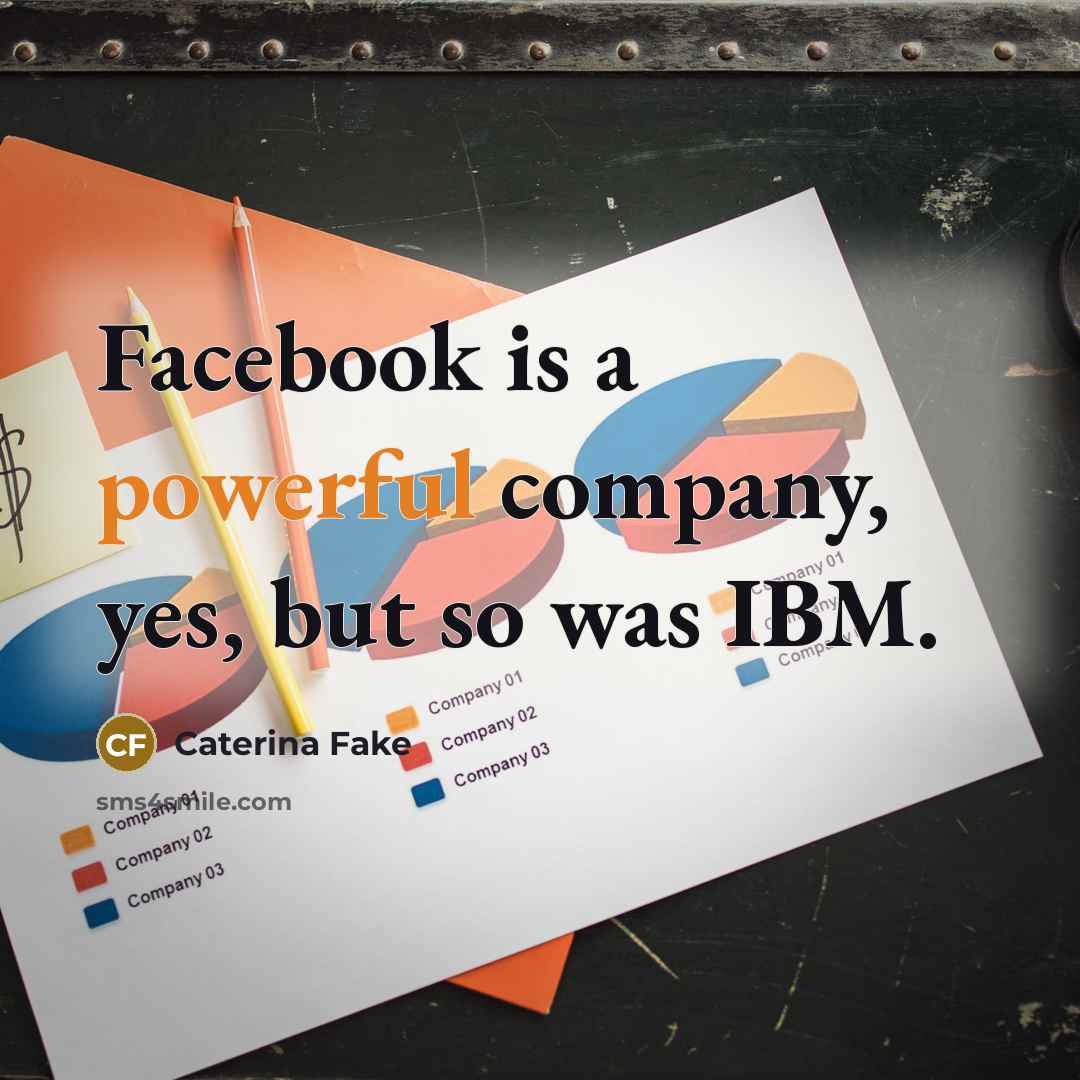 “Facebook is a powerful company, yes, but so was IBM.…” quote by Caterina Fake