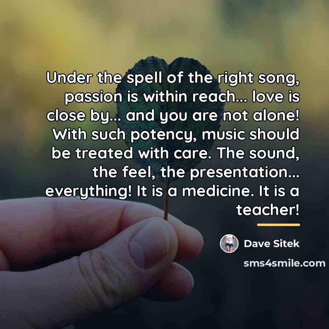 “Under the spell of the right song, passion is within…” quote by Dave Sitek