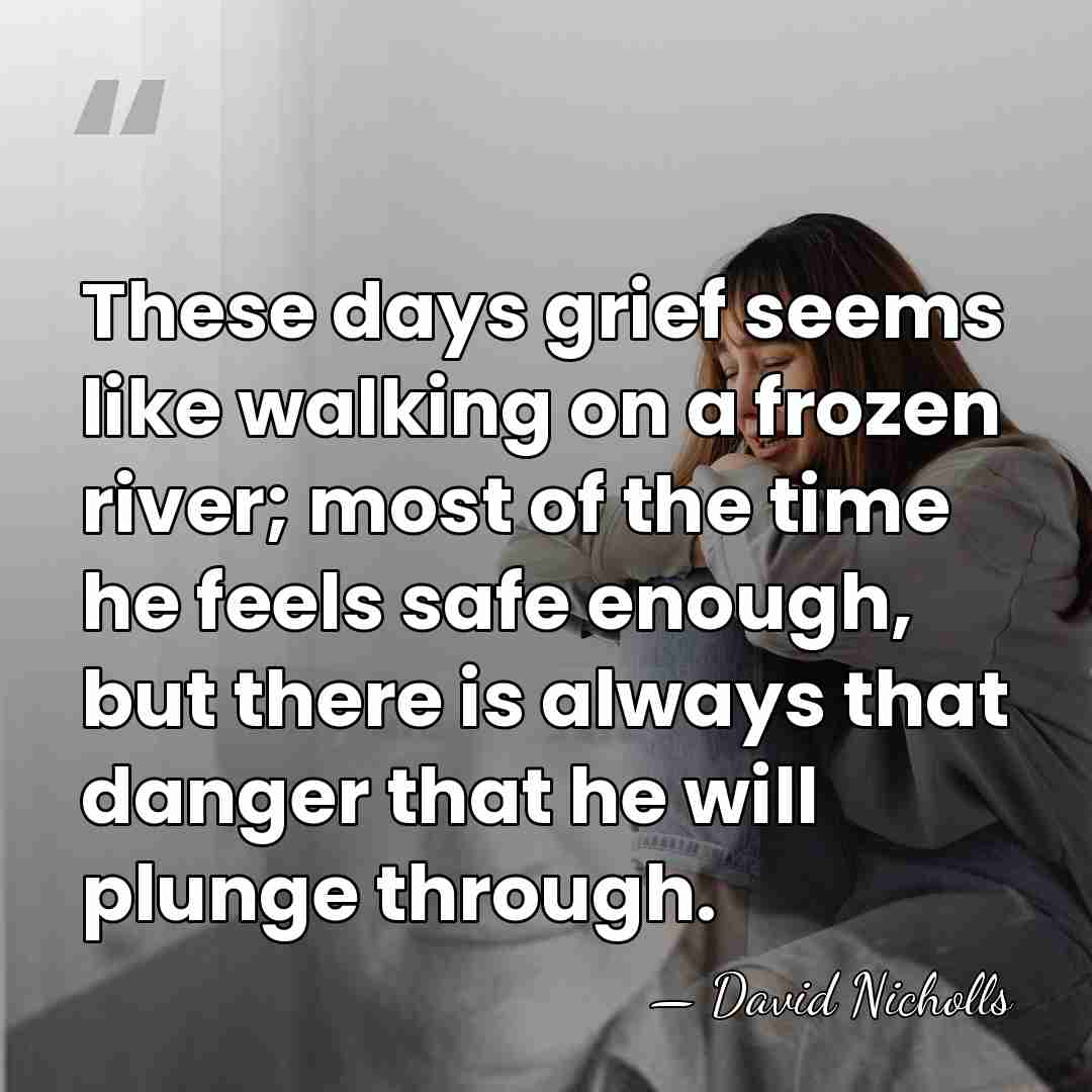 These days grief seems like walking on a frozen river; most of&hellip; - David Nicholls