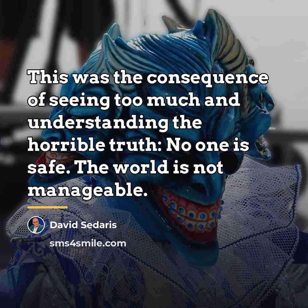 “This was the consequence of seeing too much and understanding…” quote by David Sedaris