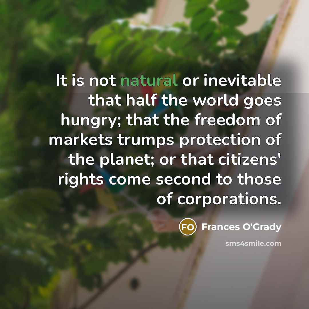 “It is not natural or inevitable that half the world…” quote by Frances O'Grady