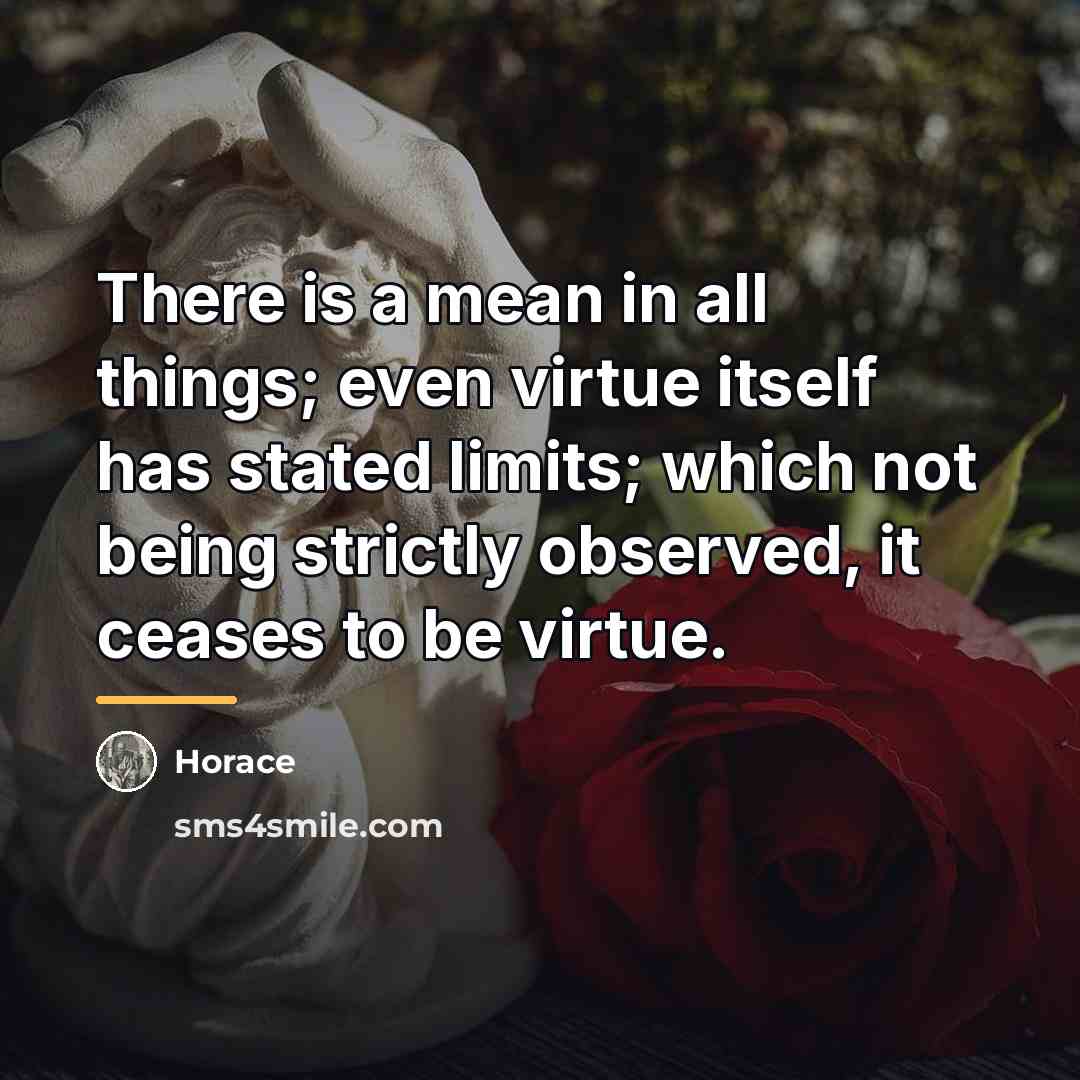 “There is a mean in all things; even virtue itself…” quote by Horace