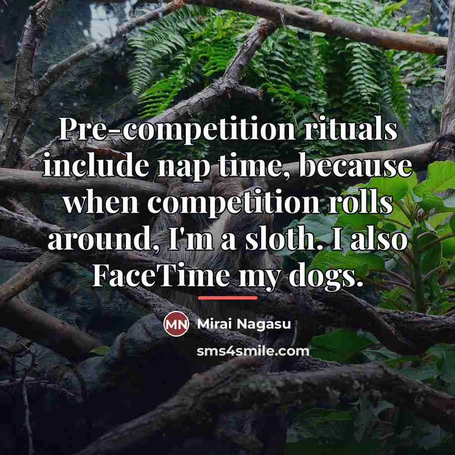 “Pre-competition rituals include nap time, because when competition rolls around,…” quote by Mirai Nagasu