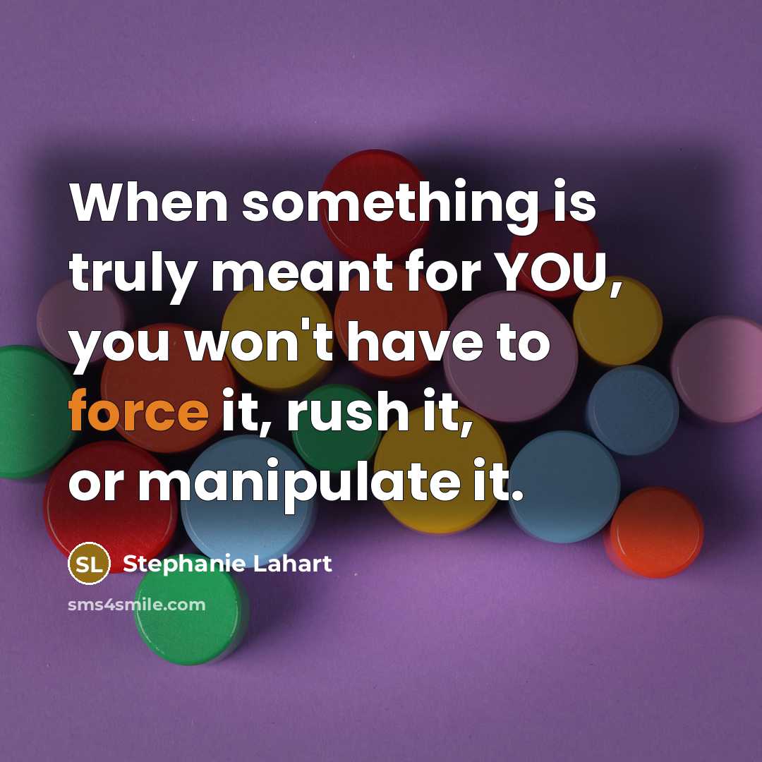 “When something is truly meant for YOU, you won't have…” quote by Stephanie Lahart