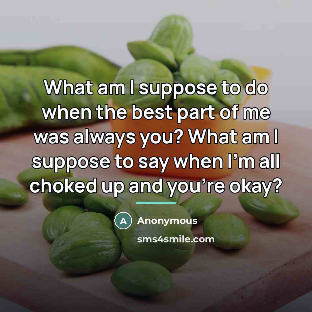 “What am I suppose to do when the best part…” quote by Anonymous