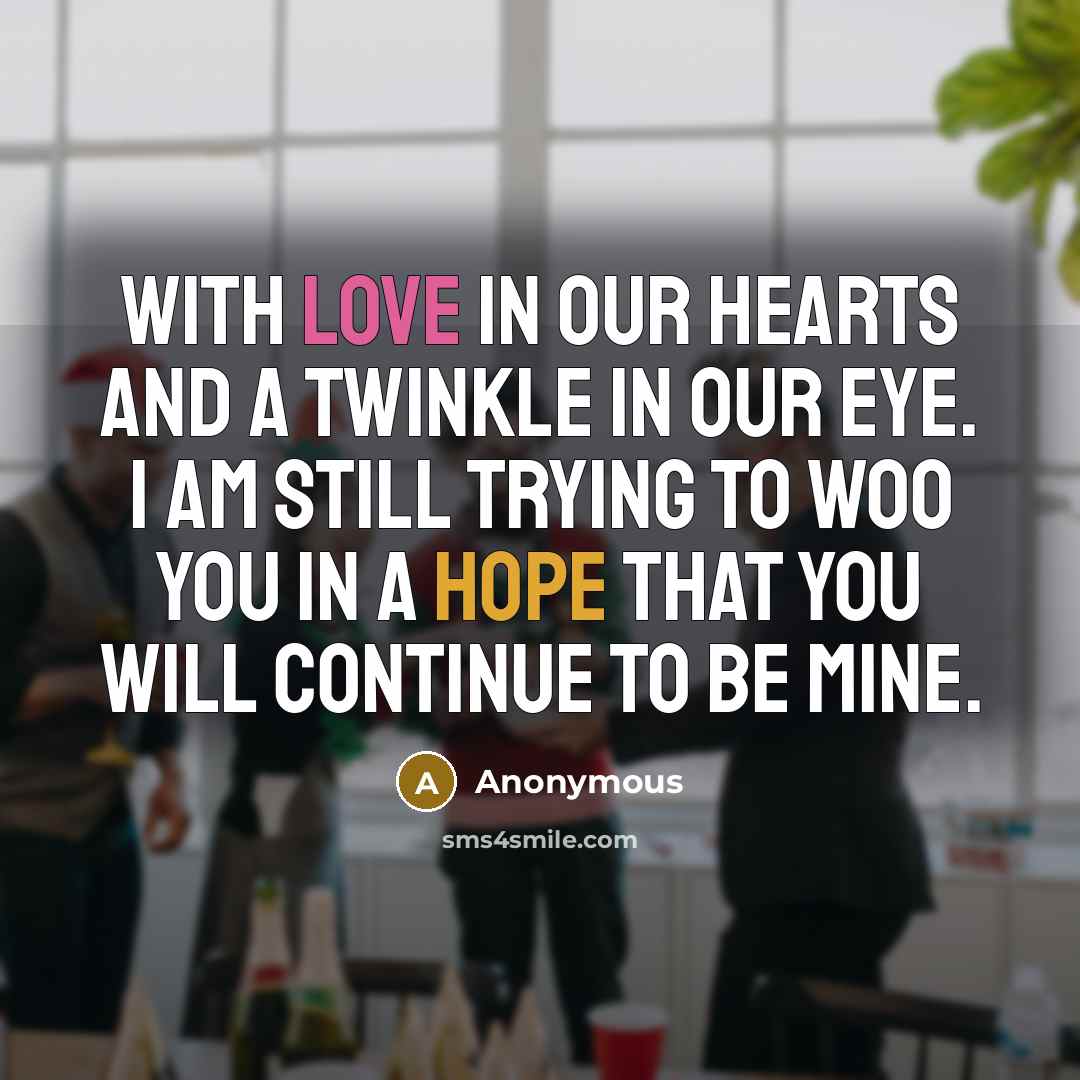 “With love in our hearts and a twinkle in our…” quote by Anonymous