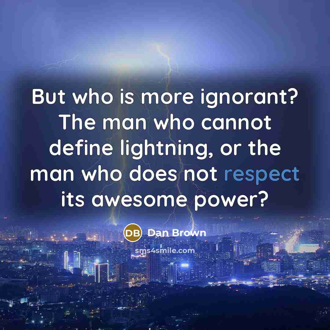 “But who is more ignorant? The man who cannot define…” quote by Dan Brown