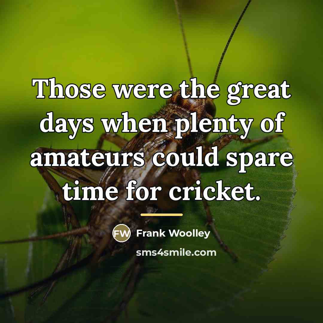 “Those were the great days when plenty of amateurs could…” quote by Frank Woolley
