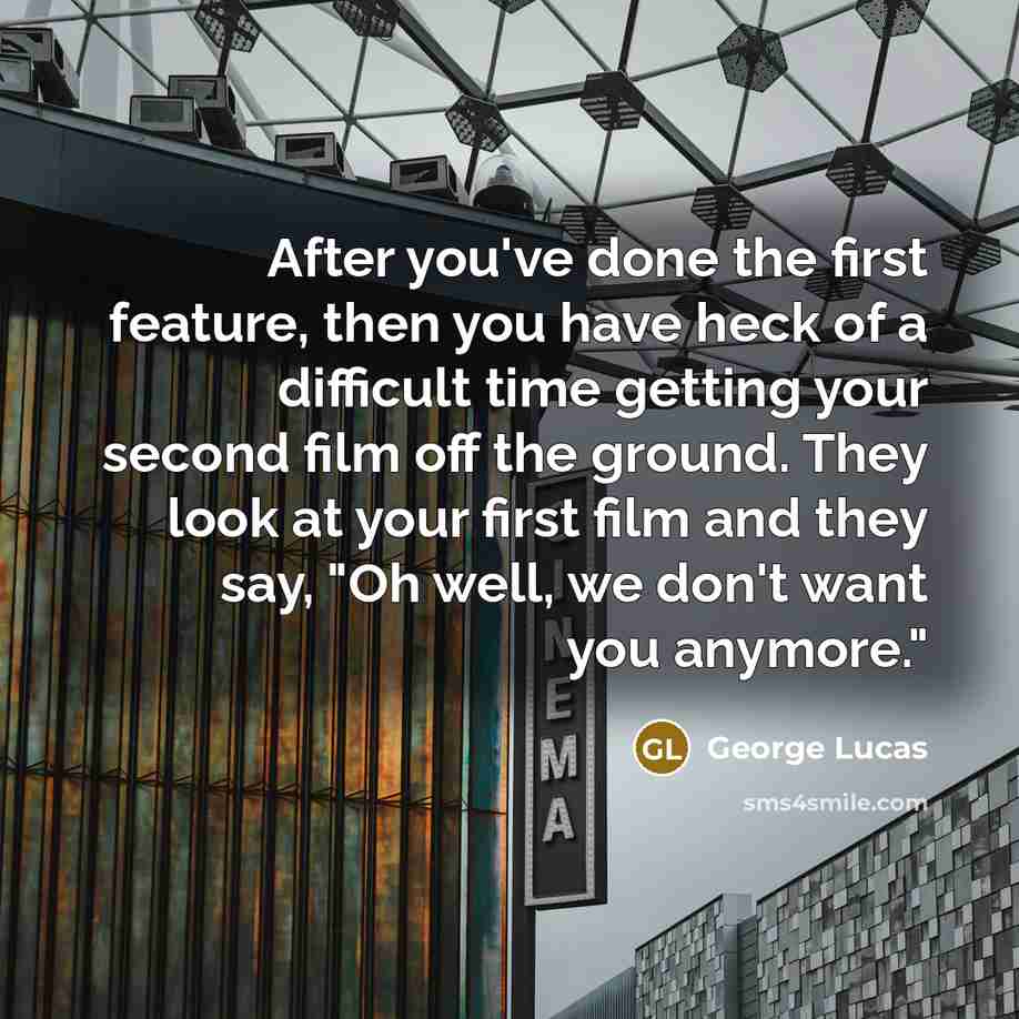 “After you've done the first feature, then you have heck…” quote by George Lucas