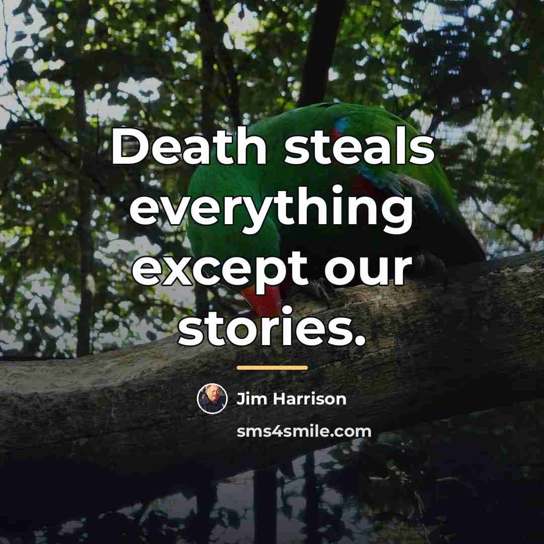 “Death steals everything except our stories.…” quote by Jim Harrison