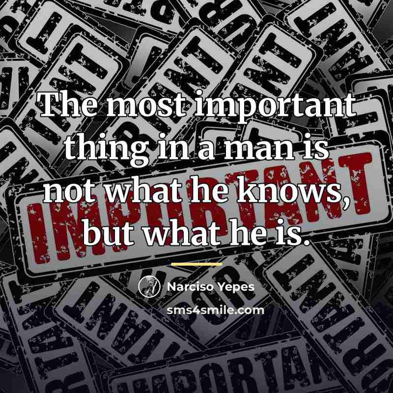 “The most important thing in a man is not what…” quote by Narciso Yepes