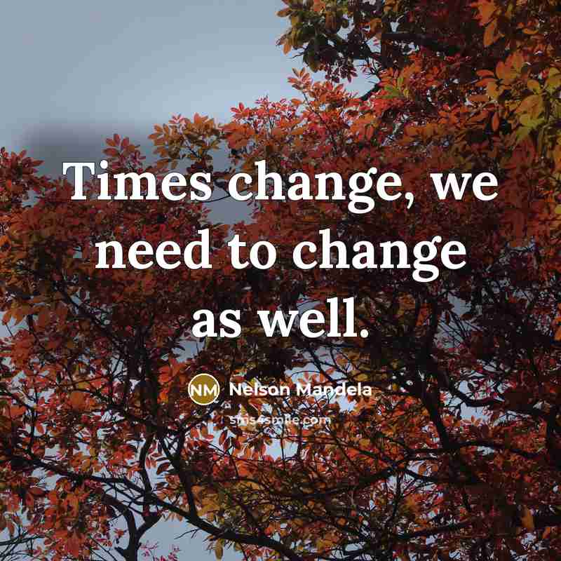 “Times change, we need to change as well.…” quote by Nelson Mandela
