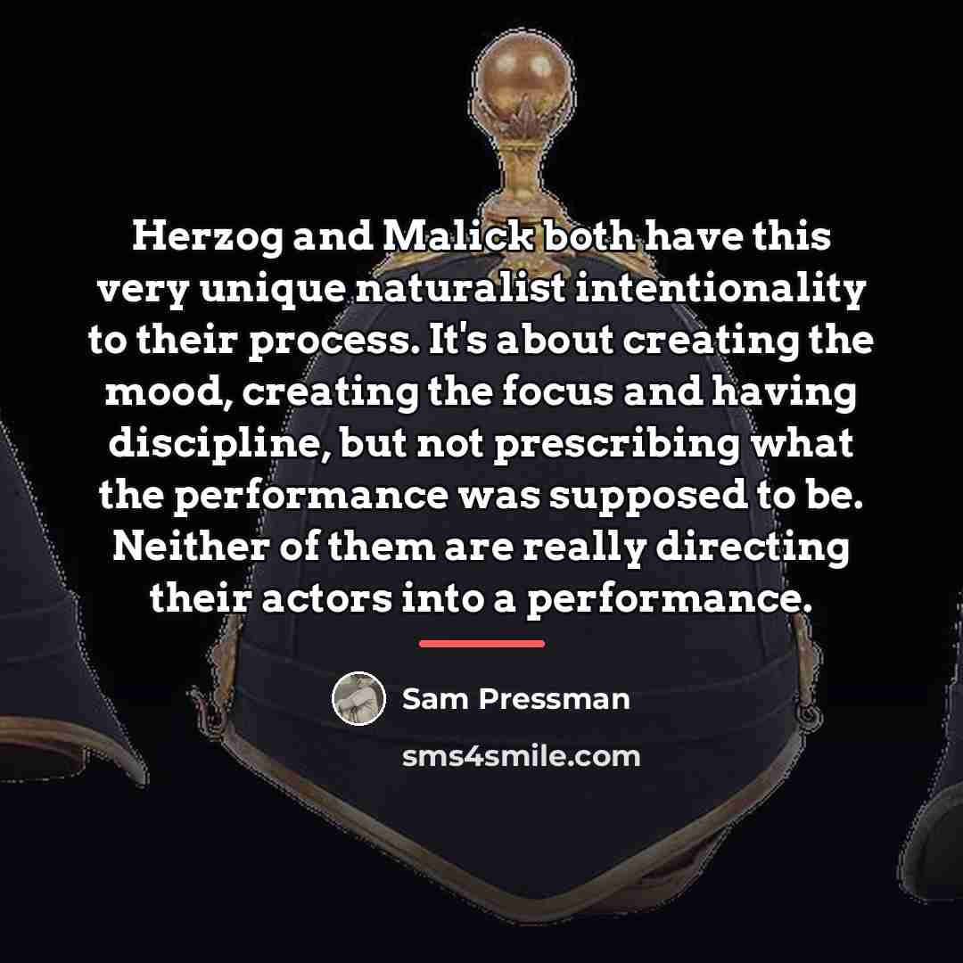 “Herzog and Malick both have this very unique naturalist intentionality…” quote by Sam Pressman