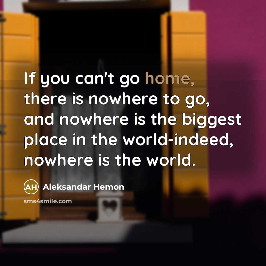 “If you can't go home, there is nowhere to go,…” quote by Aleksandar Hemon