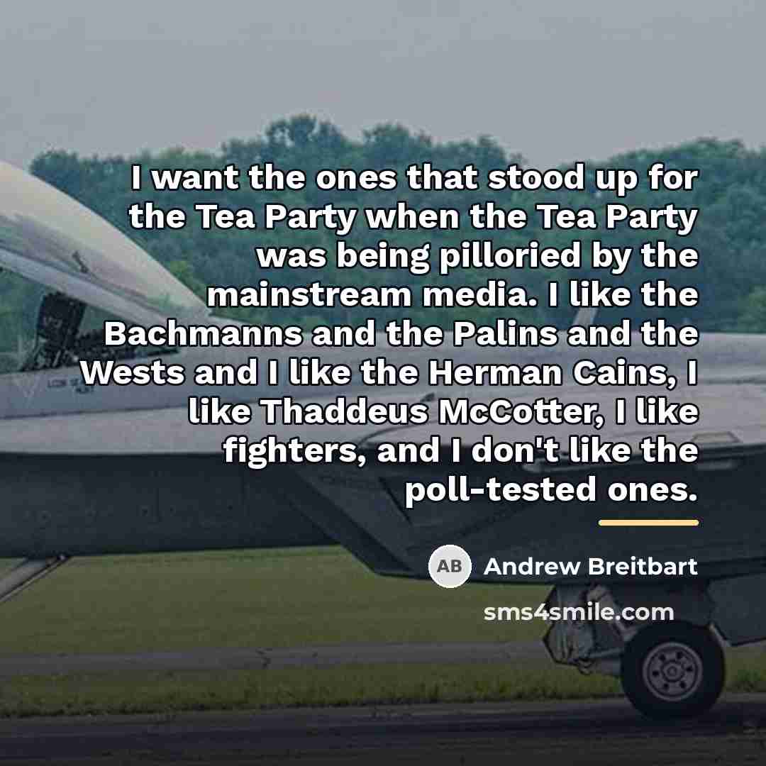 “I want the ones that stood up for the Tea…” quote by Andrew Breitbart