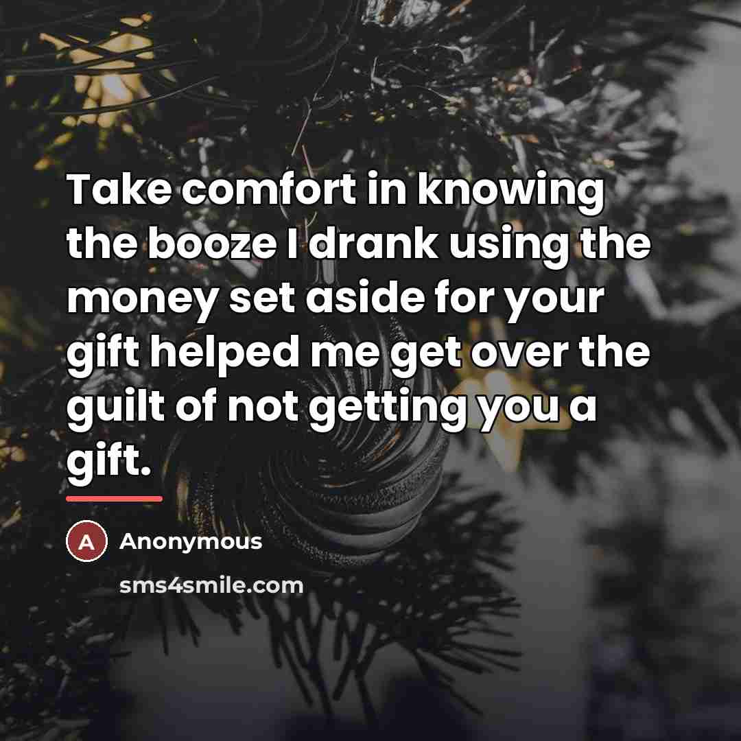 “Take comfort in knowing the booze I drank using the…” quote by Anonymous
