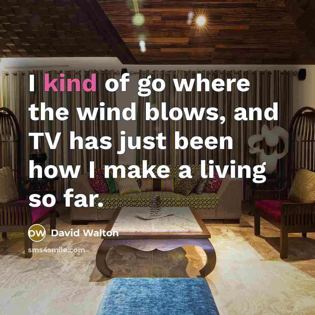 “I kind of go where the wind blows, and TV…” quote by David Walton