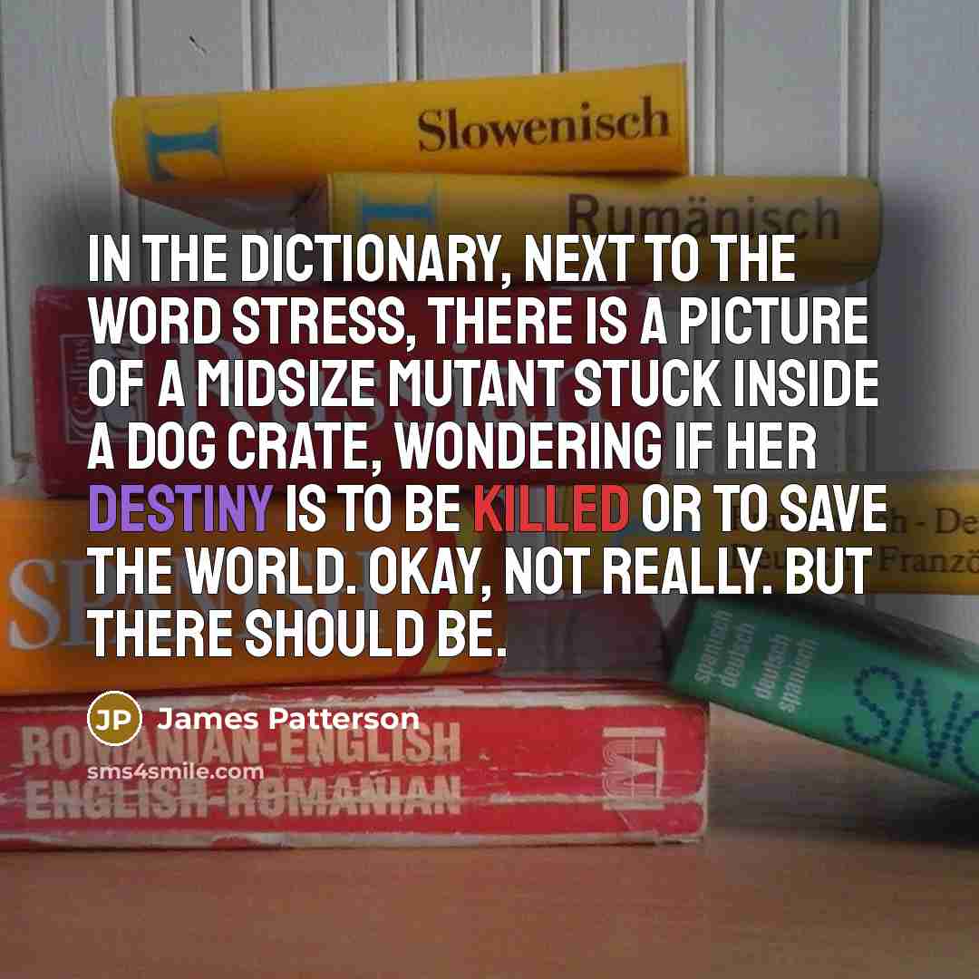 “In the dictionary, next to the word stress, there is…” quote by James Patterson