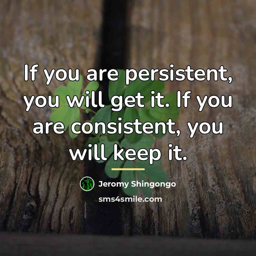 “If you are persistent, you will get it. If you…” quote by Jeromy Shingongo