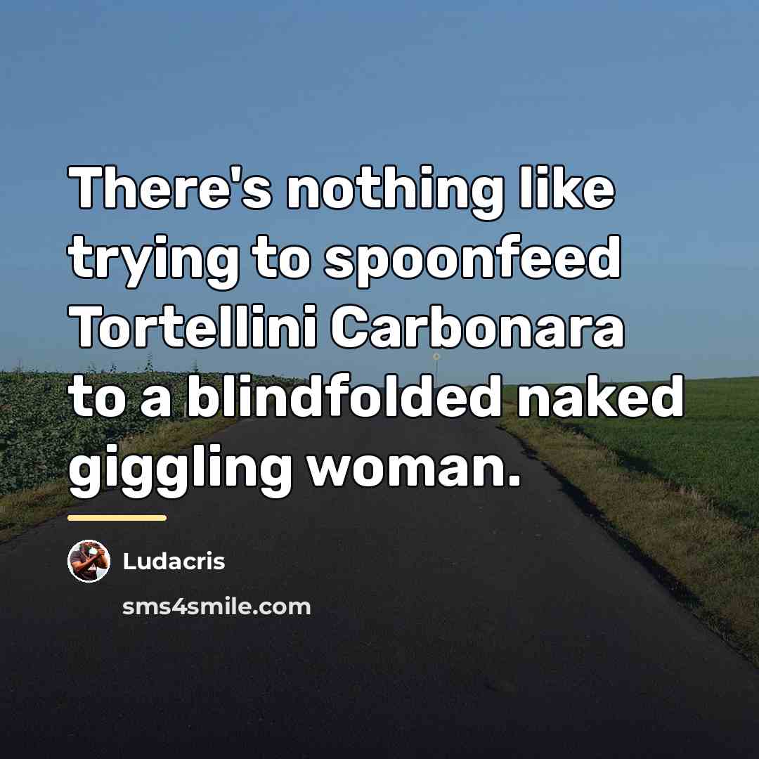“There's nothing like trying to spoonfeed Tortellini Carbonara to a…” quote by Ludacris