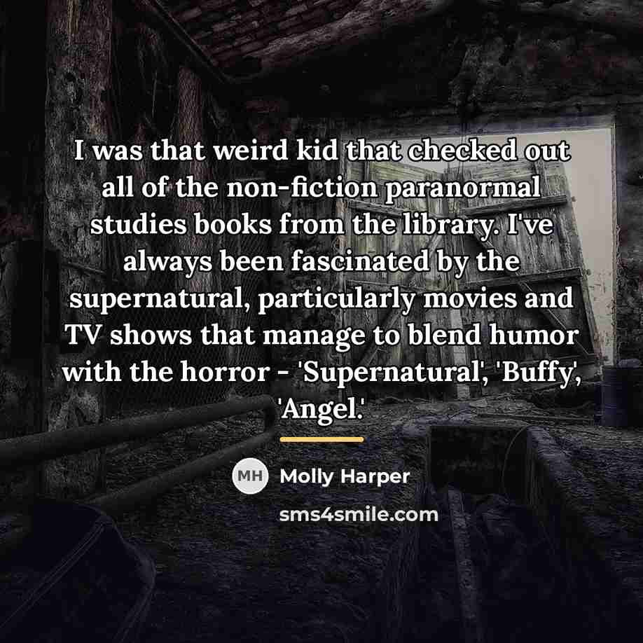 “I was that weird kid that checked out all of…” quote by Molly Harper