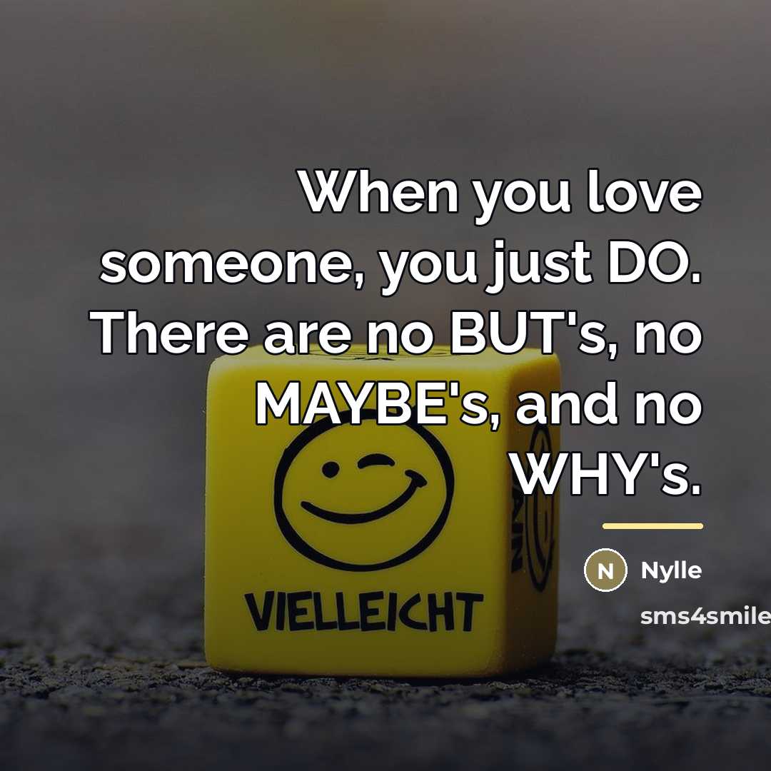 “When you love someone, you just DO. There are no…” quote by Nylle