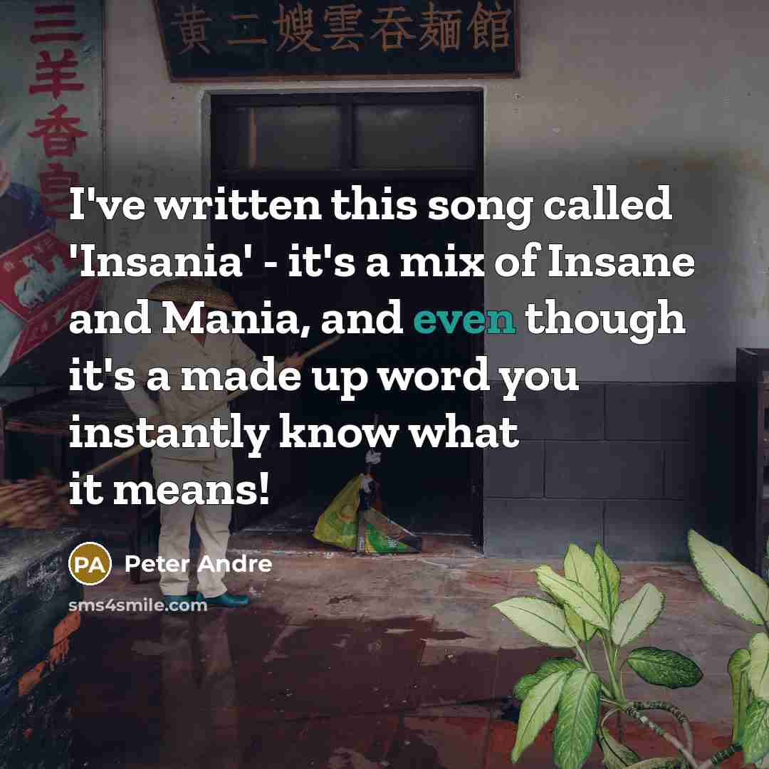 “I've written this song called 'Insania' - it's a mix…” quote by Peter Andre
