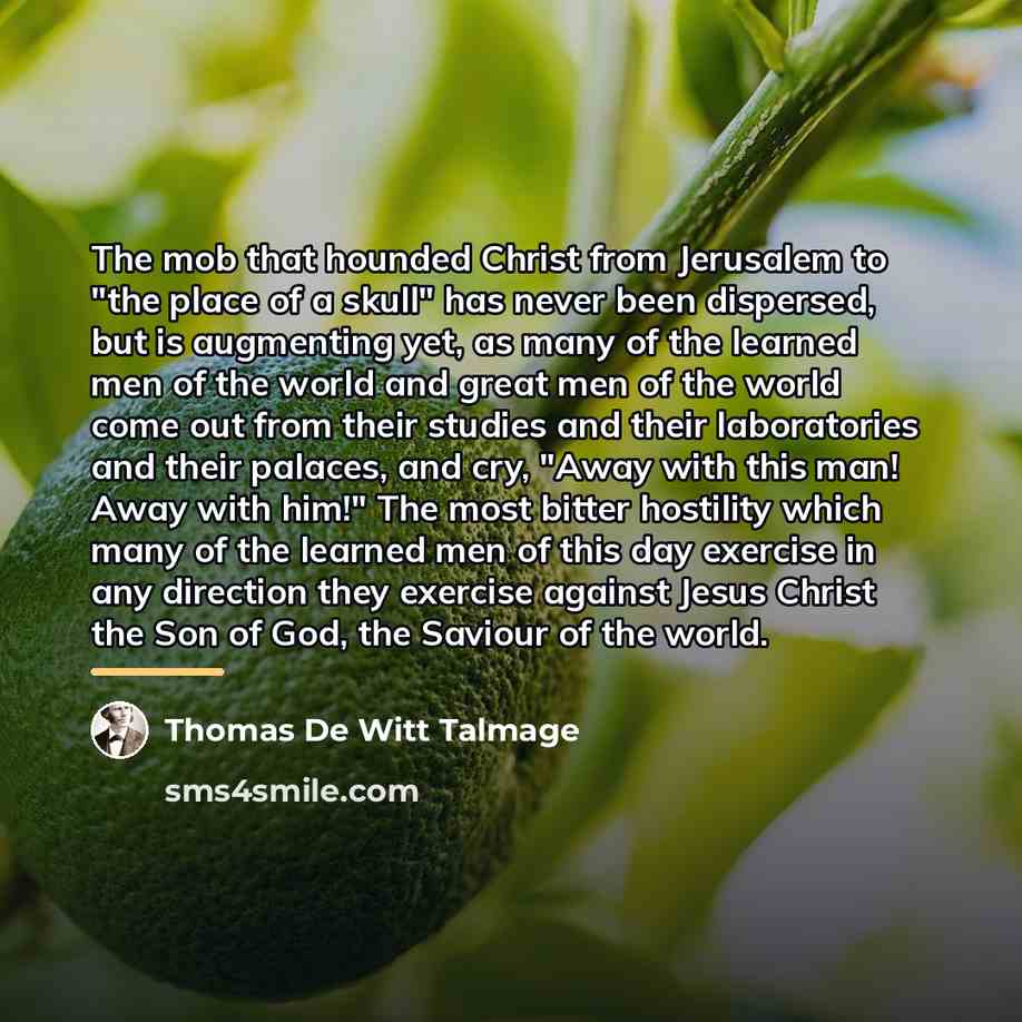 “The mob that hounded Christ from Jerusalem to "the place…” quote by Thomas De Witt Talmage