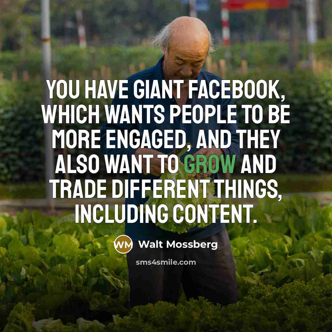 “You have giant Facebook, which wants people to be more…” quote by Walt Mossberg