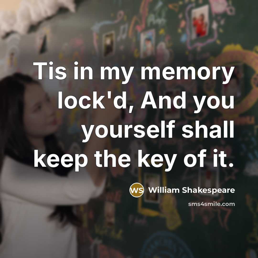 “Tis in my memory lock'd, And you yourself shall keep…” quote by William Shakespeare