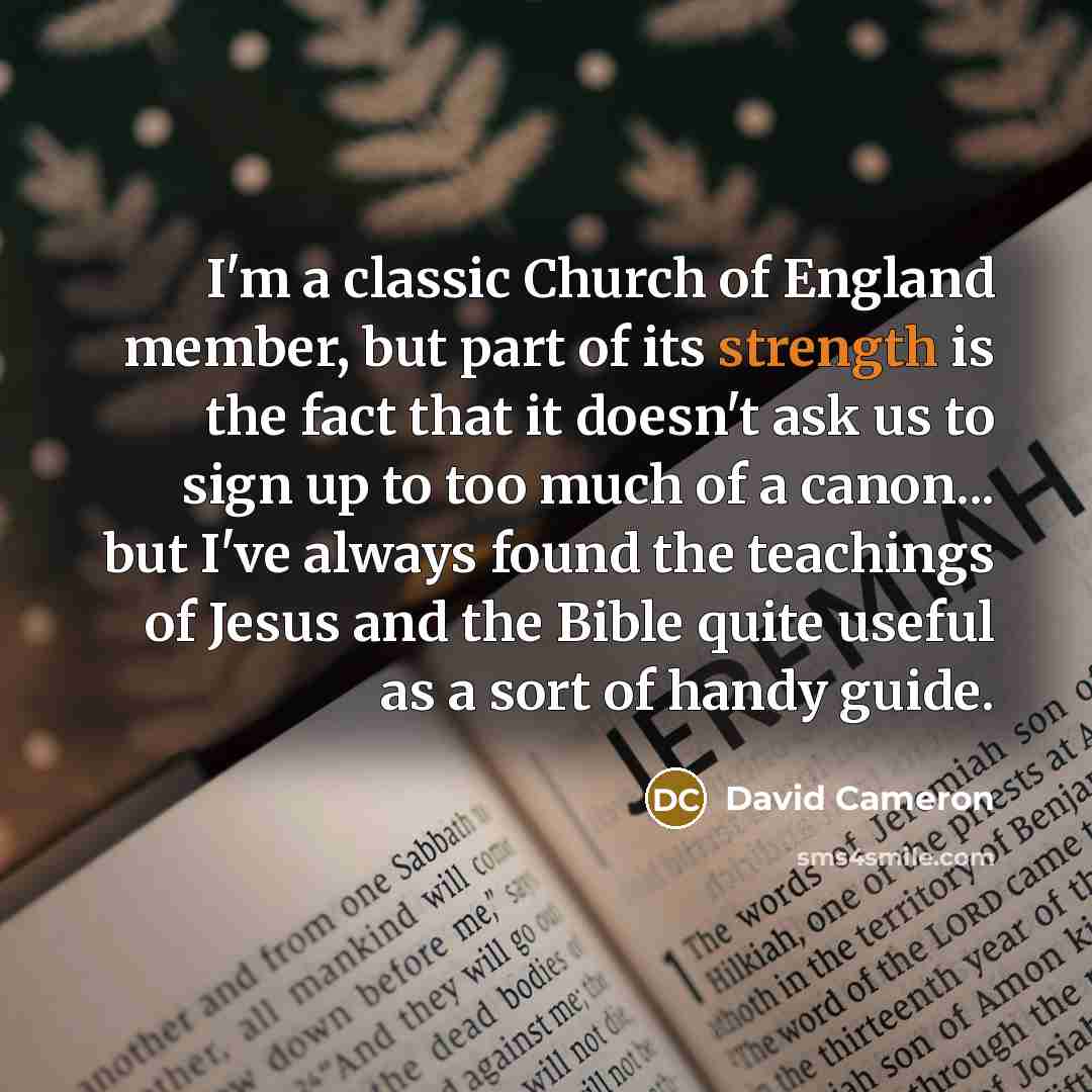 “I'm a classic Church of England member, but part of…” quote by David Cameron