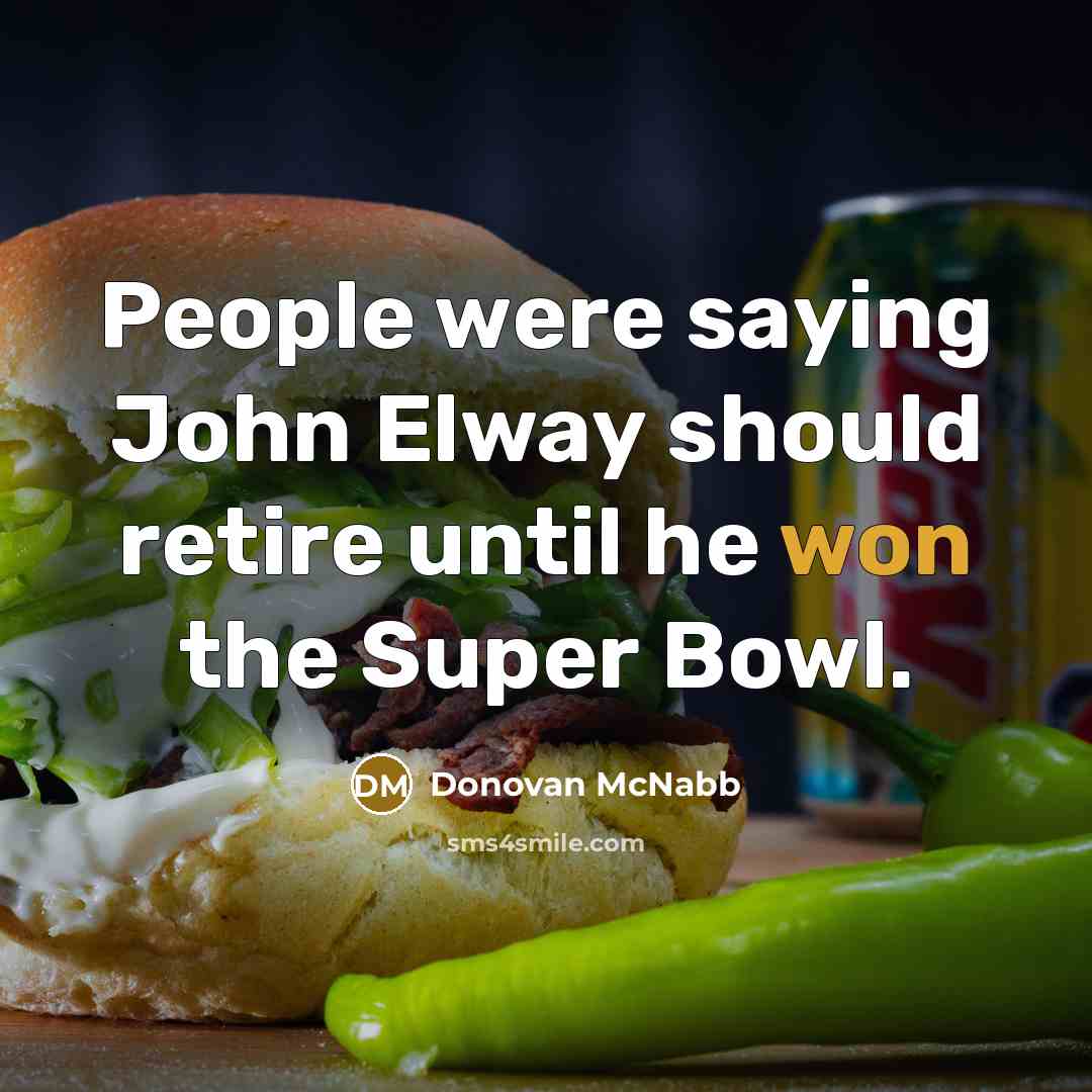 “People were saying John Elway should retire until he won the Super Bowl.” quote by Donovan McNabb