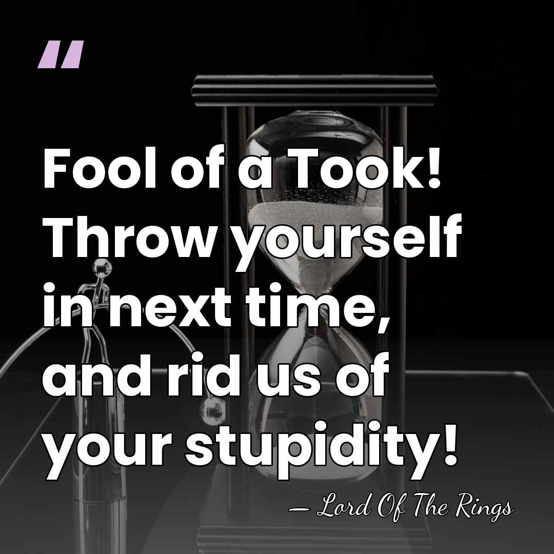 Fool of a Took! Throw yourself in next time, and rid us&hellip; - Lord Of The Rings