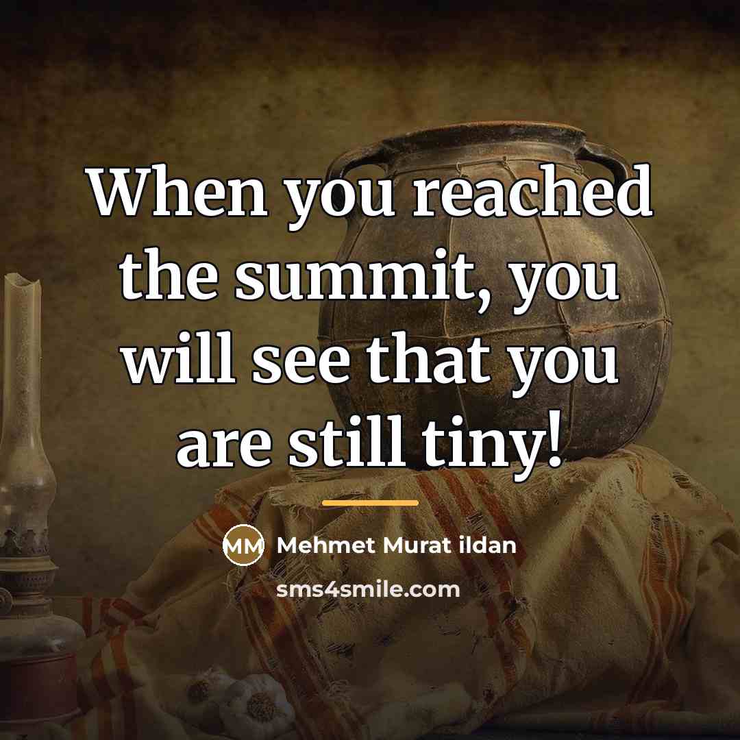 “When you reached the summit, you will see that you…” quote by Mehmet Murat Ildan