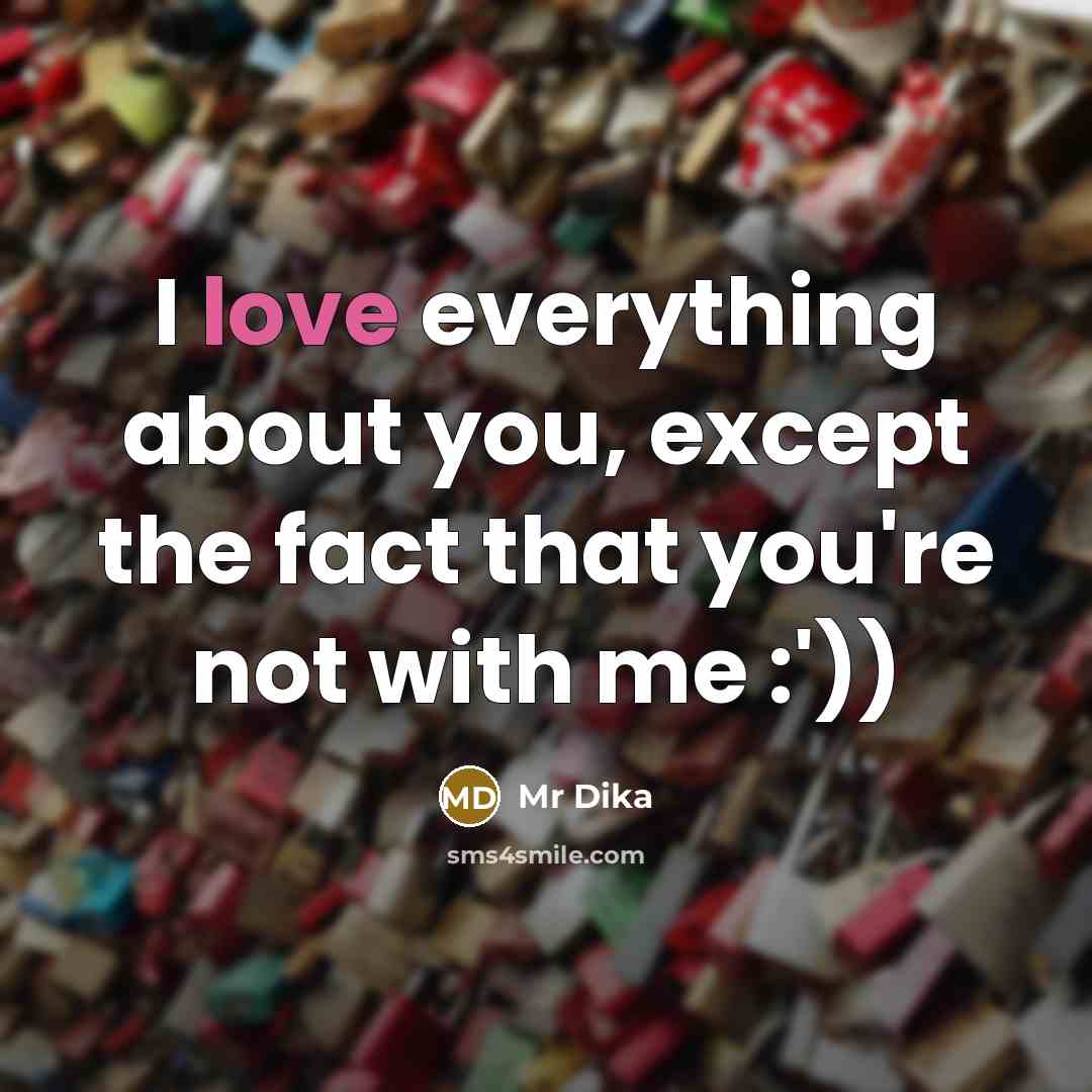 “I love everything about you, except the fact that you're…” quote by Mr Dika