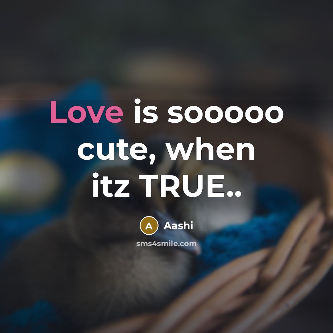 “Love is sooooo cute, when itz TRUE..” quote by Aashi