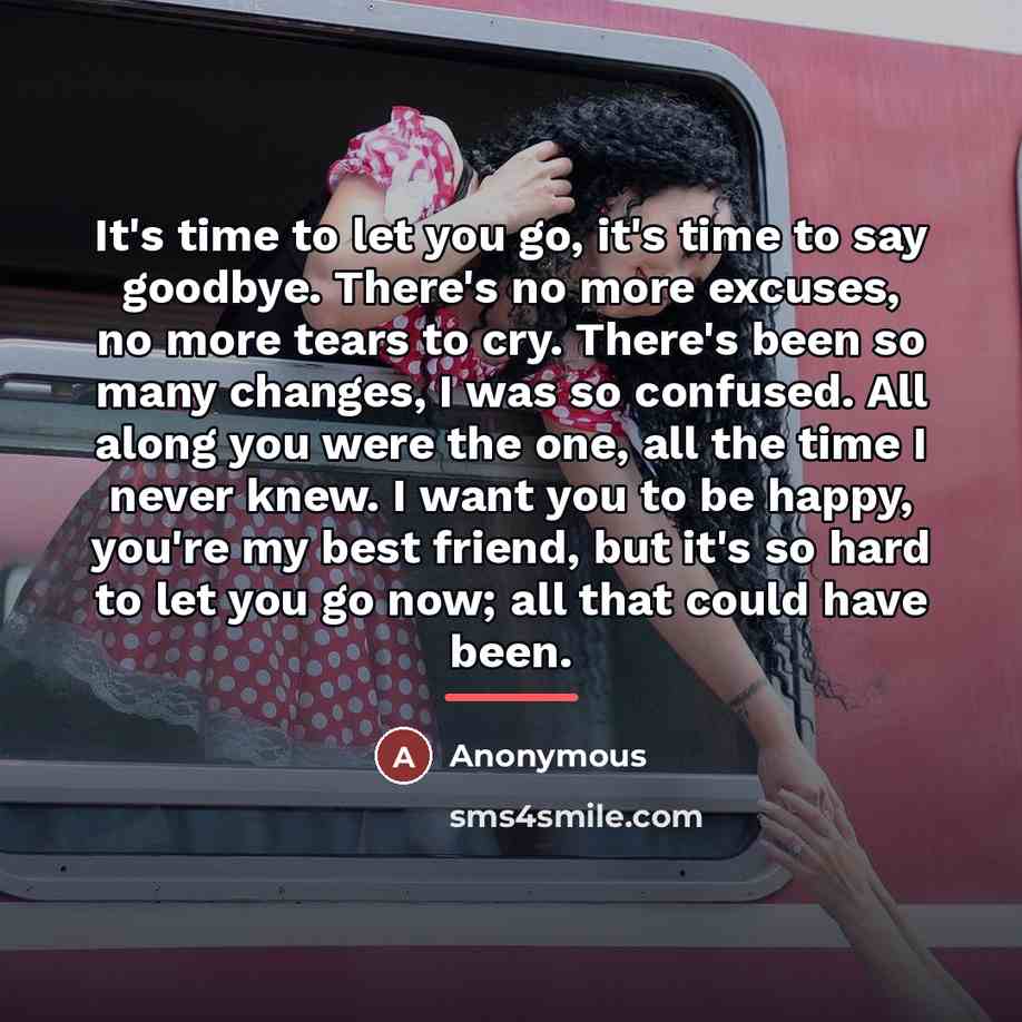 “It's time to let you go, it's time to say…” quote by Anonymous