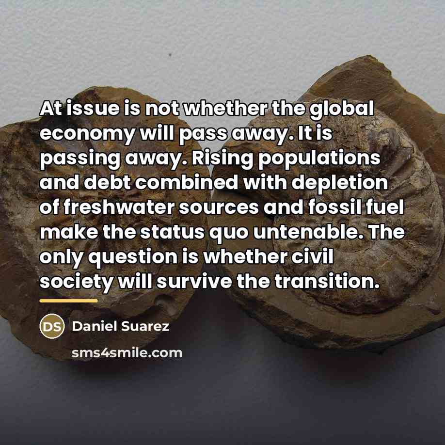 “At issue is not whether the global economy will pass…” quote by Daniel Suarez