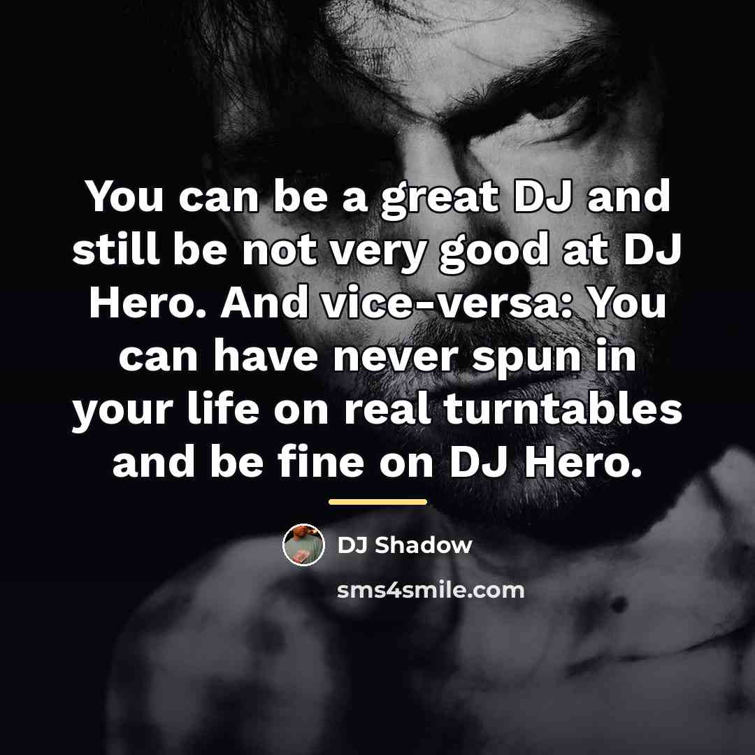 “You can be a great DJ and still be not…” quote by DJ Shadow