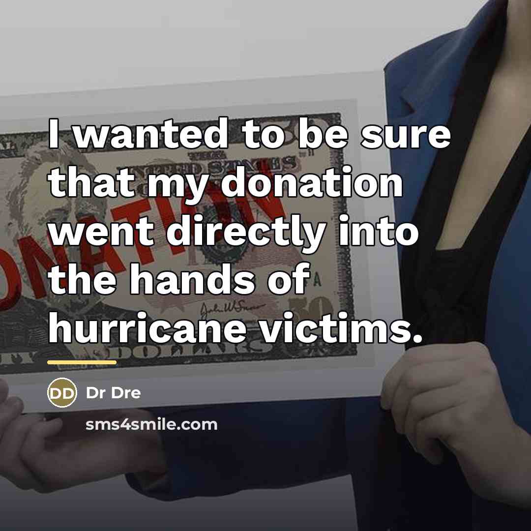 “I wanted to be sure that my donation went directly…” quote by Dr Dre