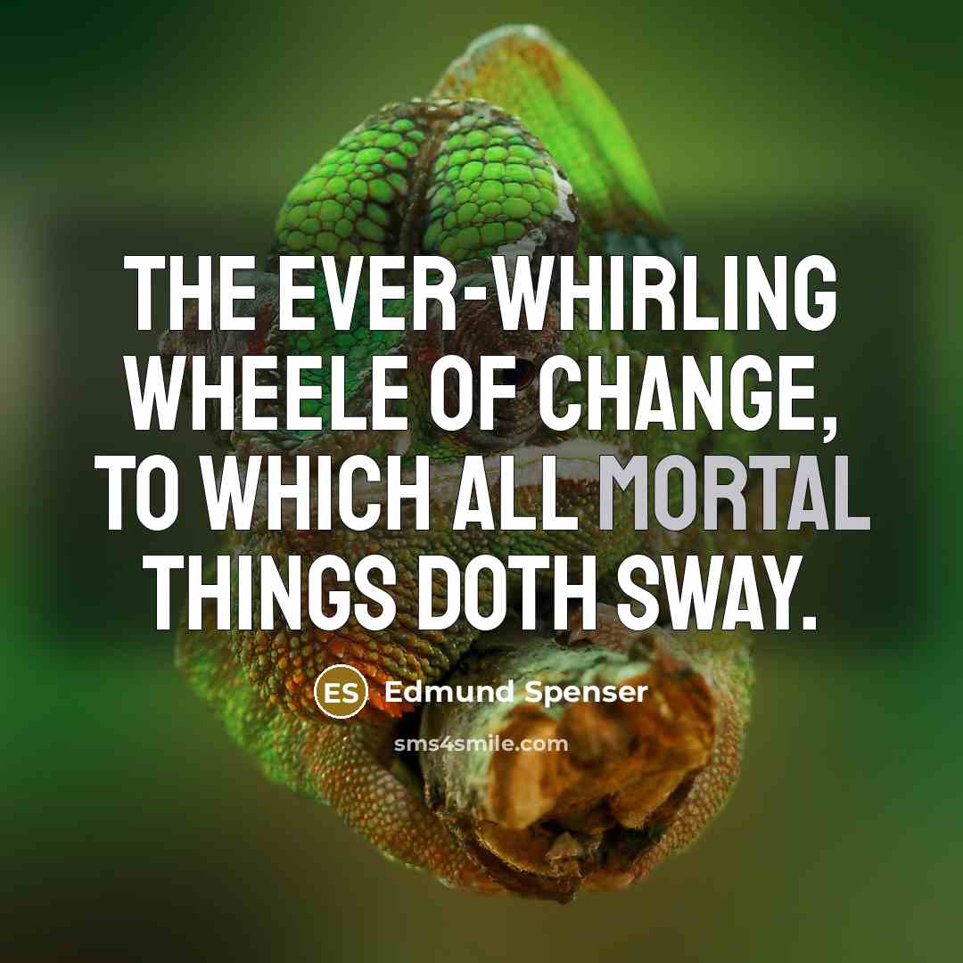 “The ever-whirling wheele Of Change, to which all mortal things doth sway.” quote by Edmund Spenser