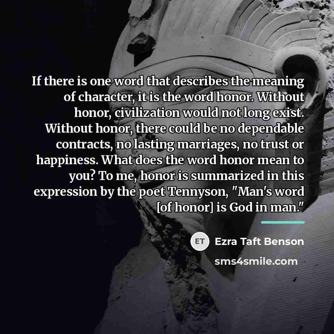 “If there is one word that describes the meaning of…” quote by Ezra Taft Benson