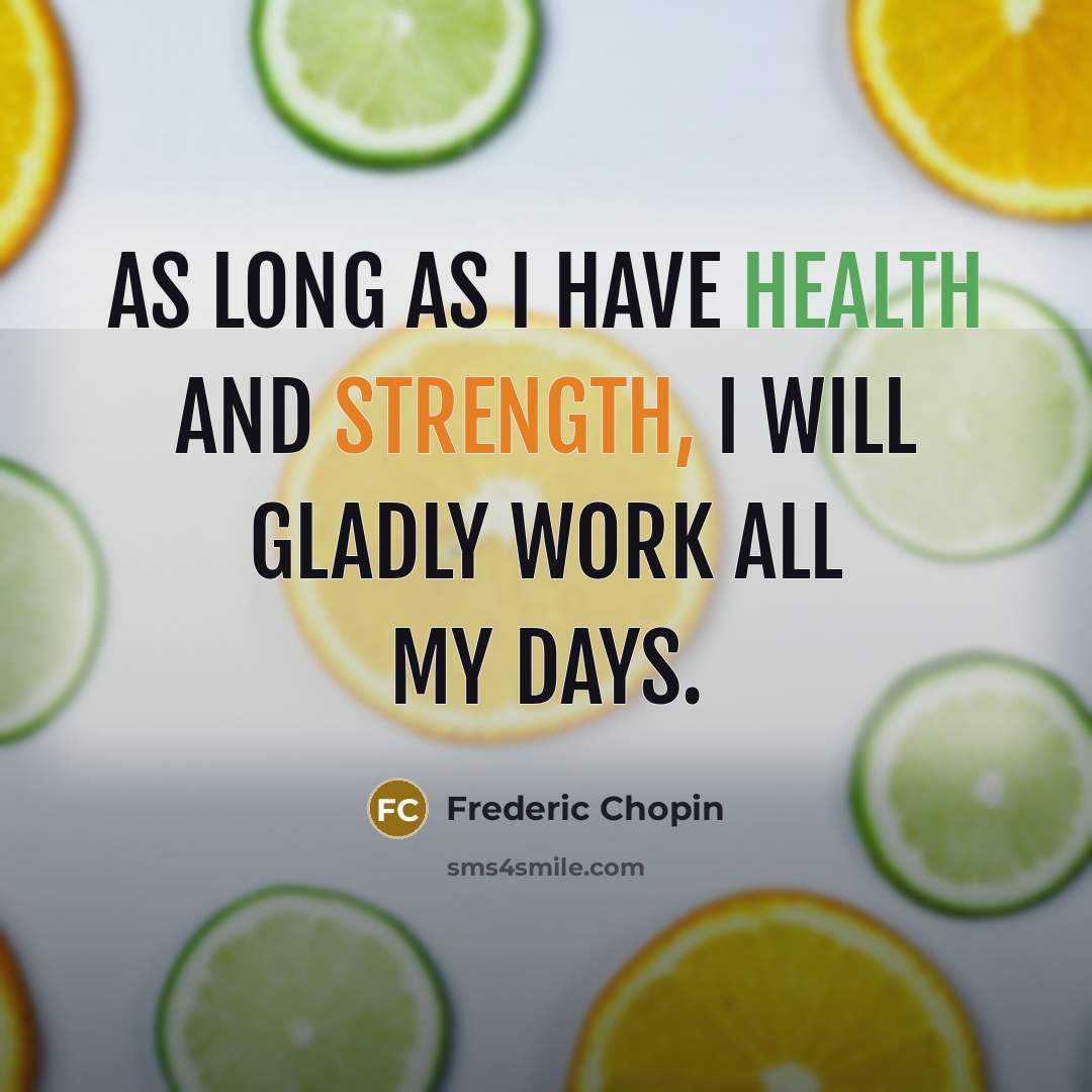 “As long as I have health and strength, I will…” quote by Frederic Chopin