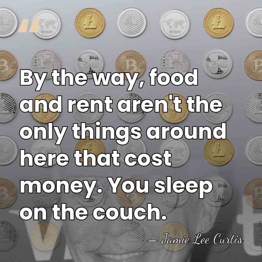 By the way, food and rent aren't the only things around here&hellip; - Jamie Lee Curtis