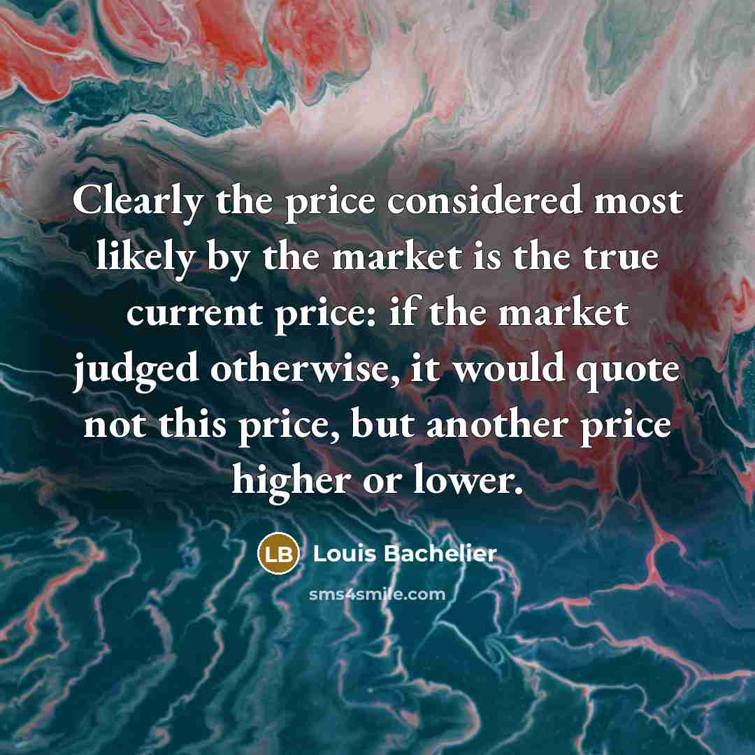 “Clearly the price considered most likely by the market is…” quote by Louis Bachelier